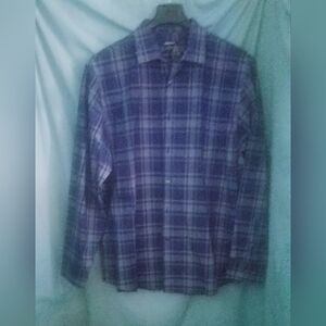 Blue Plaid Men's Claiborne Long Sleeve Dress Shirt Size XL New Condition W Tag